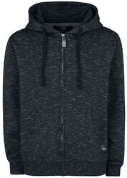Mottled Hooded, Black Premium by EMP, Hættetrøje med lynlås