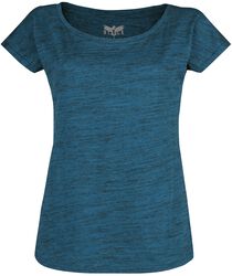 Mottled-Look Blue, Black Premium by EMP, T-shirt