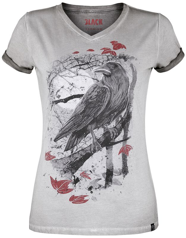 T-shirt with Raven Print
