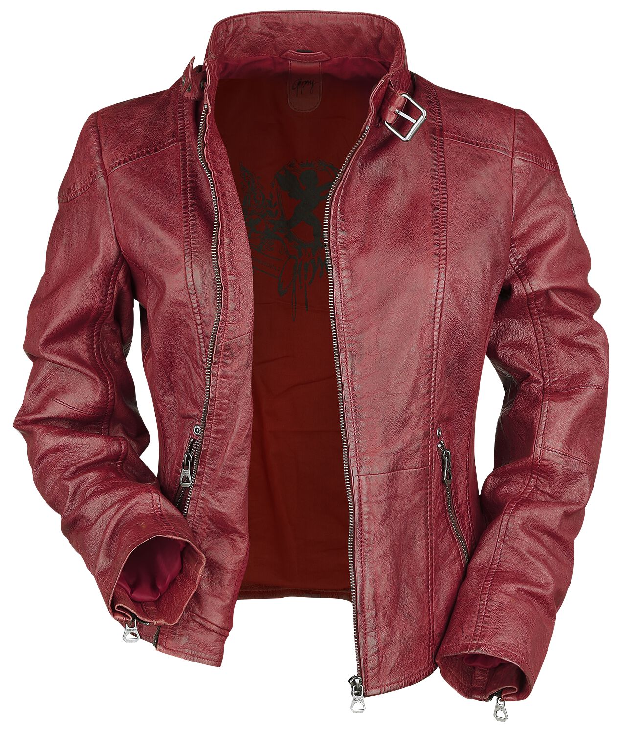 Emp Rot Lederjacke Emp Gipsy Slim Fit Lederjacke GBGrahan