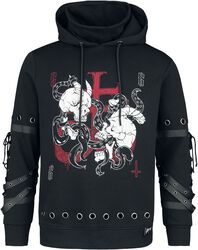 Hoodie straps and eyelets, Black Blood by Gothicana, Hættetrøje