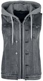 Grey Vest with Hoodie Insert, Black Premium by EMP, Vest