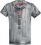 Grey T-shirt with V-Neckline and Side Print