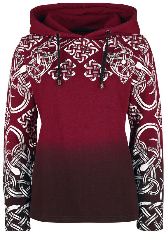 Rød hoodie med keltisk print