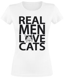 Real men love cats, Dyremotiv, T-shirt