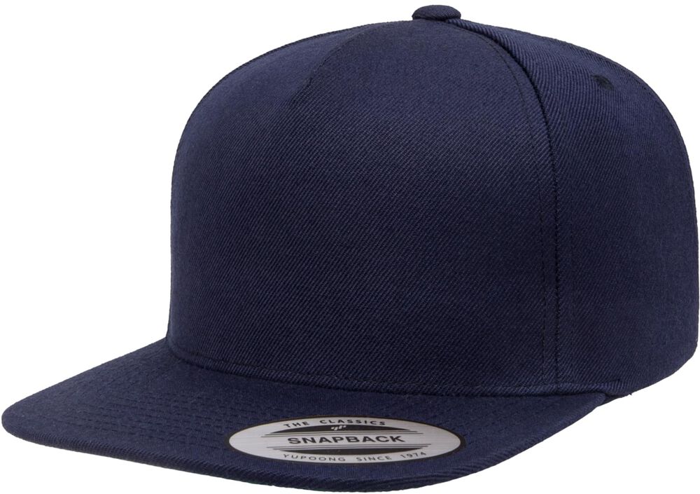 Premium five-panel snapback cap