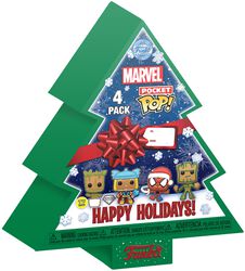 Gingerbread tree Christmas box - POP! Sæt med 4 (selvlysende), Marvel, Funko Pocket Pop!