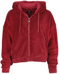 Fluffy hoodie, RED by EMP, Hættetrøje med lynlås