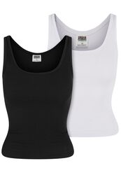 Ladies Organic Basic Rib Vest 2-pak, Urban Classics, Top