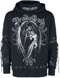 Gothicana X Anne Stokes - Black Hoodie with Print and Details, Gothicana by EMP, Hættetrøje