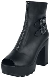Peep-toe ankle boot with zip, Black Premium by EMP, Støvler