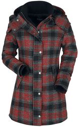 Checkered Short Coat, Black Premium by EMP, Kort frakke