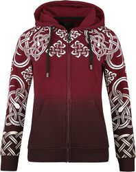 Hoodie jacket Celtic decorations, Black Premium by EMP, Hættetrøje med lynlås