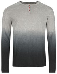 Grey dip-dye long-sleeved top, Black Premium by EMP, Langærmet
