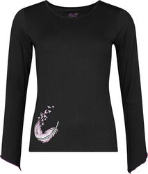 Longsleeve With Wing And Feather Print, Full Volume by EMP, Langærmet
