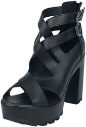 High heels with straps, Black Premium by EMP, Høj hæl