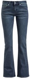 Grace - mørkeblå jeans med flare, Black Premium by EMP, Jeans