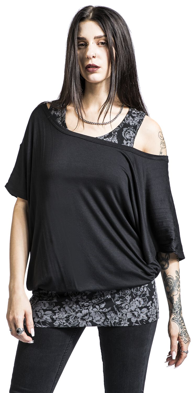 Black Premium by EMP When The Heart Rules The Mind T-shirt zwart-grijs 5XL