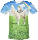 Victorious Cat Rides Llamacorn Unleashed, Humortrøje, T-shirt