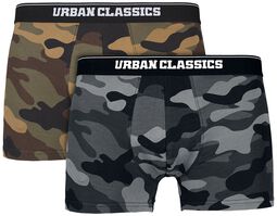 2-Pack Camo Boxer Shorts, Urban Classics, Boksershorts, sæt