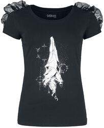 T-shirt gathered detail and mystical print, Gothicana by EMP, T-shirt