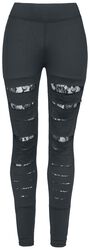 Women's Leggings with Cuts and Lace, Rotterdamned, Leggings