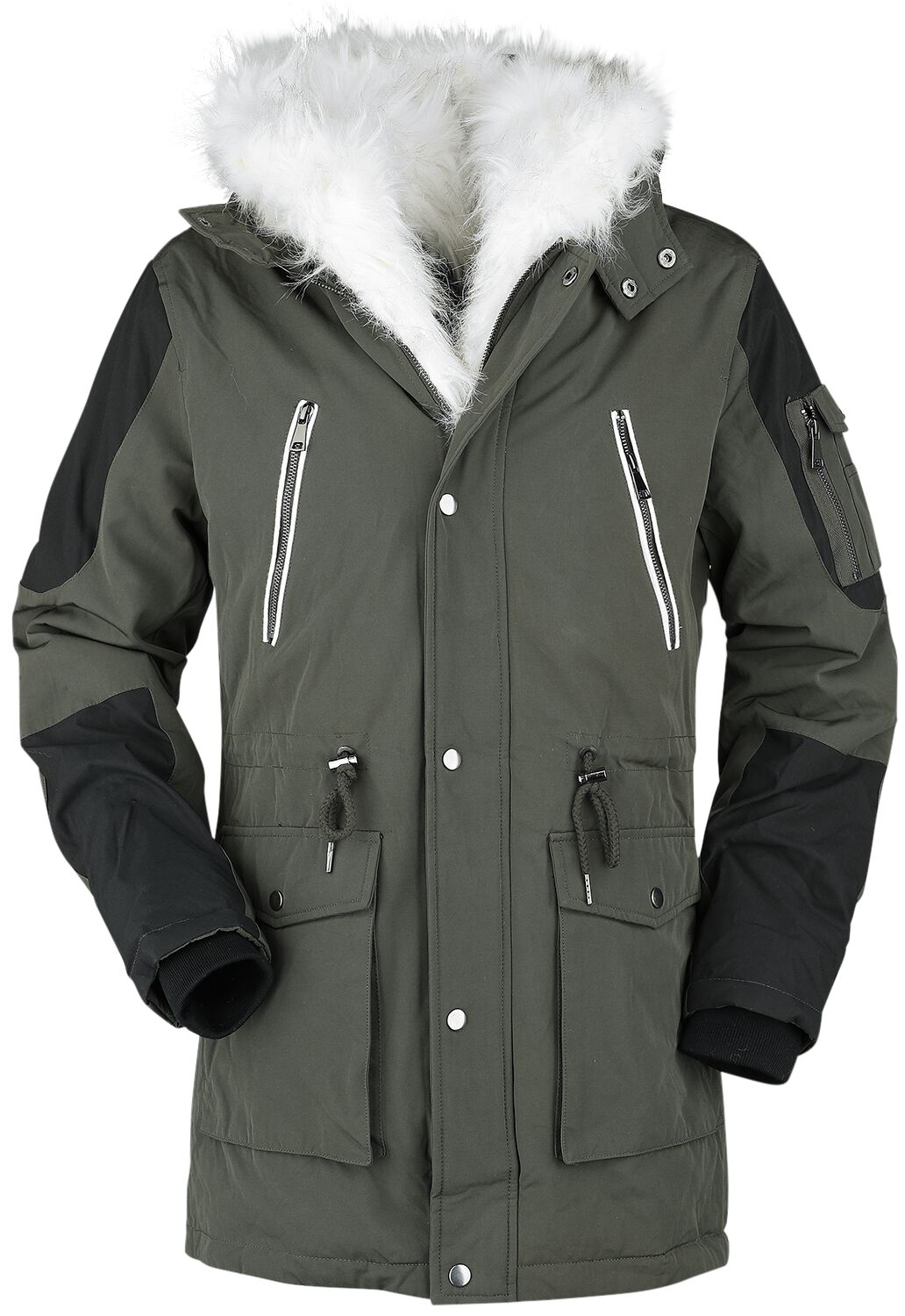 reaktion omdrejningspunkt grænseflade Casual winter jacket with faux-fur collar | Black Premium by EMP Vinterjakke  | EMP