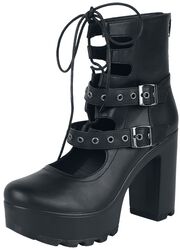 Open ankle boots with buckles and laces, Rock Rebel by EMP, Støvler