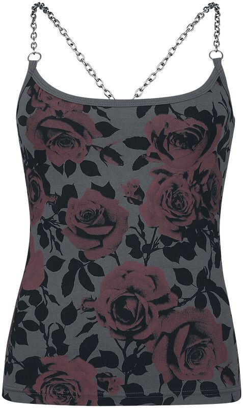 Top chain straps and rose print