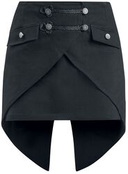 Black Skirt with Dovetail, Gothicana by EMP, Kort nederdel