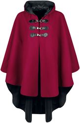 Red cape with hood, Gothicana by EMP, Kappe