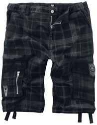Sorte shorts med ternet mønster, Black Premium by EMP, Shorts