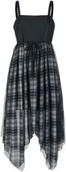 Dress with plaid tapered skirt, Rock Rebel by EMP, Lang kjole