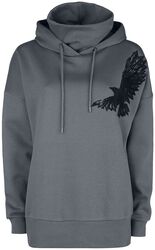 Hoodie with integrated standing collar, Black Premium by EMP, Hættetrøje