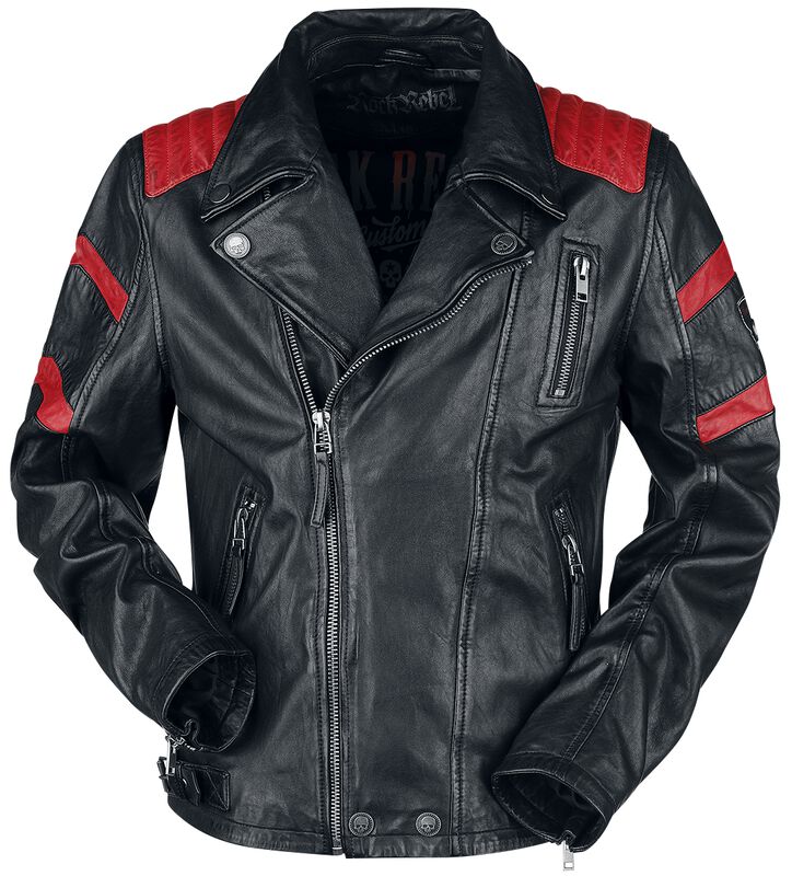 Black/Red Leather Biker