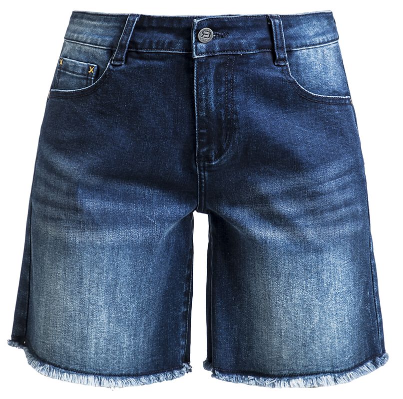 Denim shorts distressed detailing