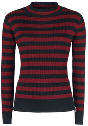 Menace Red and Black Stripe Sweater, Jawbreaker, Striktrøje