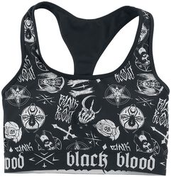 Bikini top with occult symbols, Black Blood by Gothicana, Bikinitop