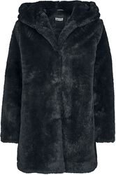 Ladies Hooded Teddy Coat, Urban Classics, Overgangsjakke