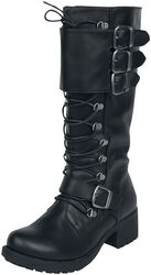 Black laced boots with buckles