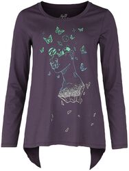 Long-sleeved shirt with galaxy butterfly print, Full Volume by EMP, Langærmet