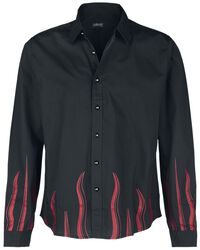 Long-sleeved shirt with flame print, Gothicana by EMP, Langærmet skjorte