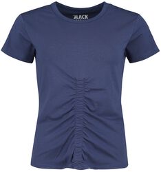 Blue t-shirt, gathered front, Black Premium by EMP, T-shirt